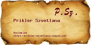 Prikler Szvetlana névjegykártya